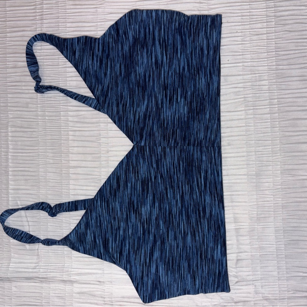 Outdoor Voices Navy Space-Dyed Sports Bra